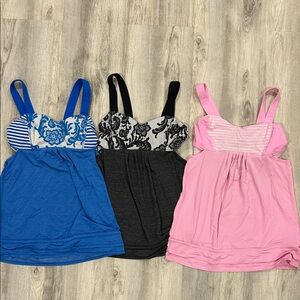 lululemon athletica Women's Tank Tops - Blue, Black, Pink bundle